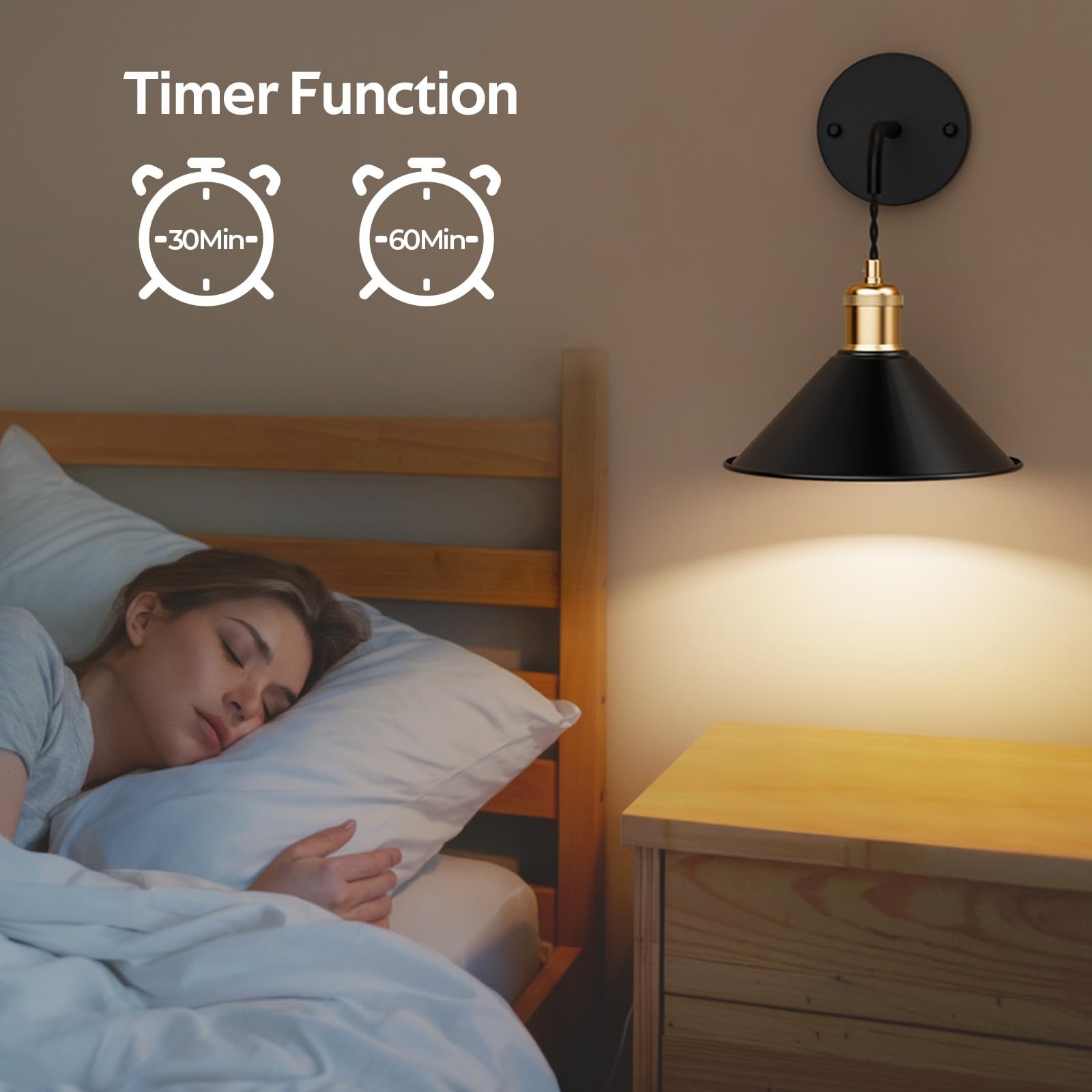 Battery Operated Wall Sconce Set of 2, Dimmable Wireless RGB Wall Sconce Decor with Remote Indoor Cordless Wall Lamp Lighting for Bedroom Living Room Hallway - Image 6